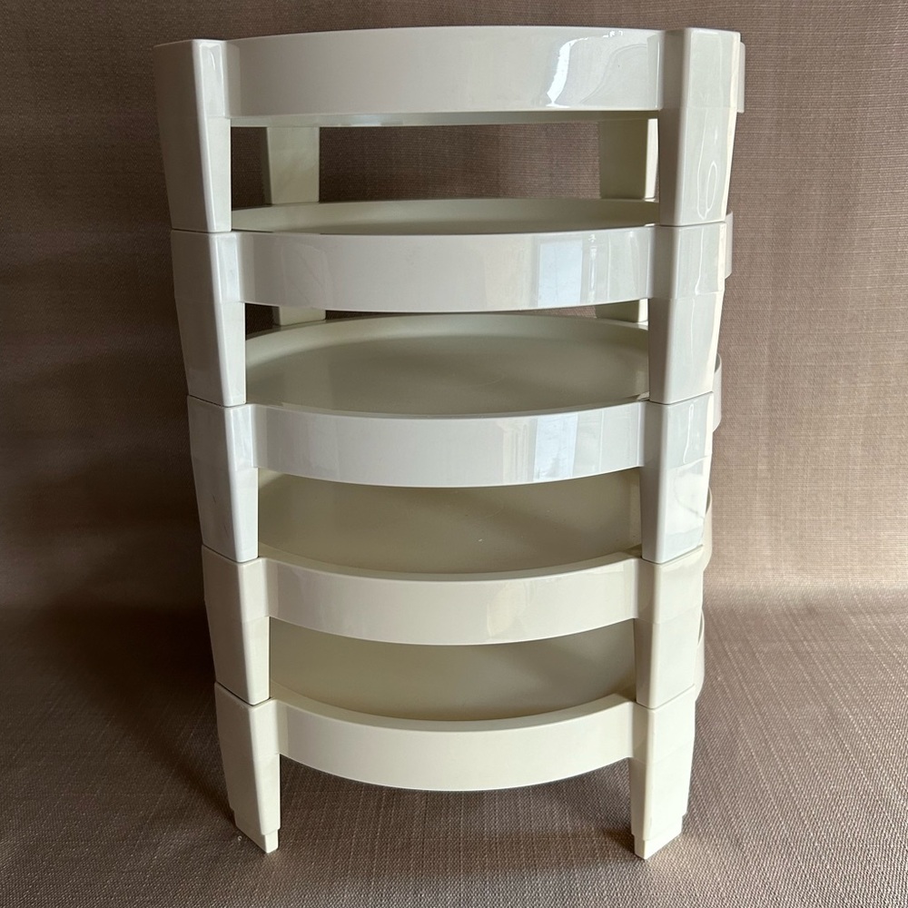 Tupperware Divide A Rack - Pie Cake Stackers (5) - Vintage Almond Cream 511